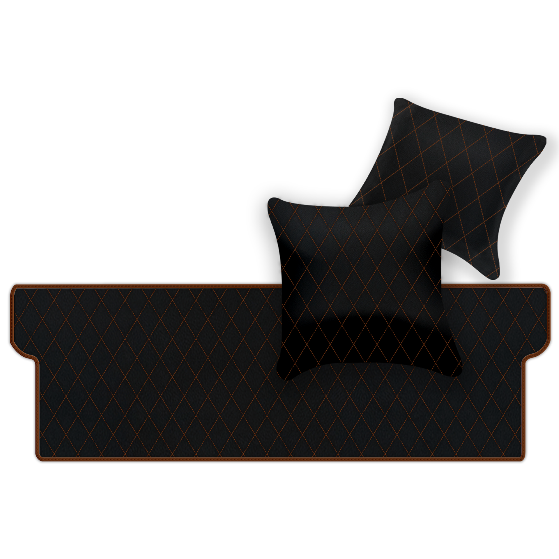 Tapis de voiture en cuir personnalisable avec motif en diamant unique pour Ferrari Dino GT4 (1973-1979) - AutoWin