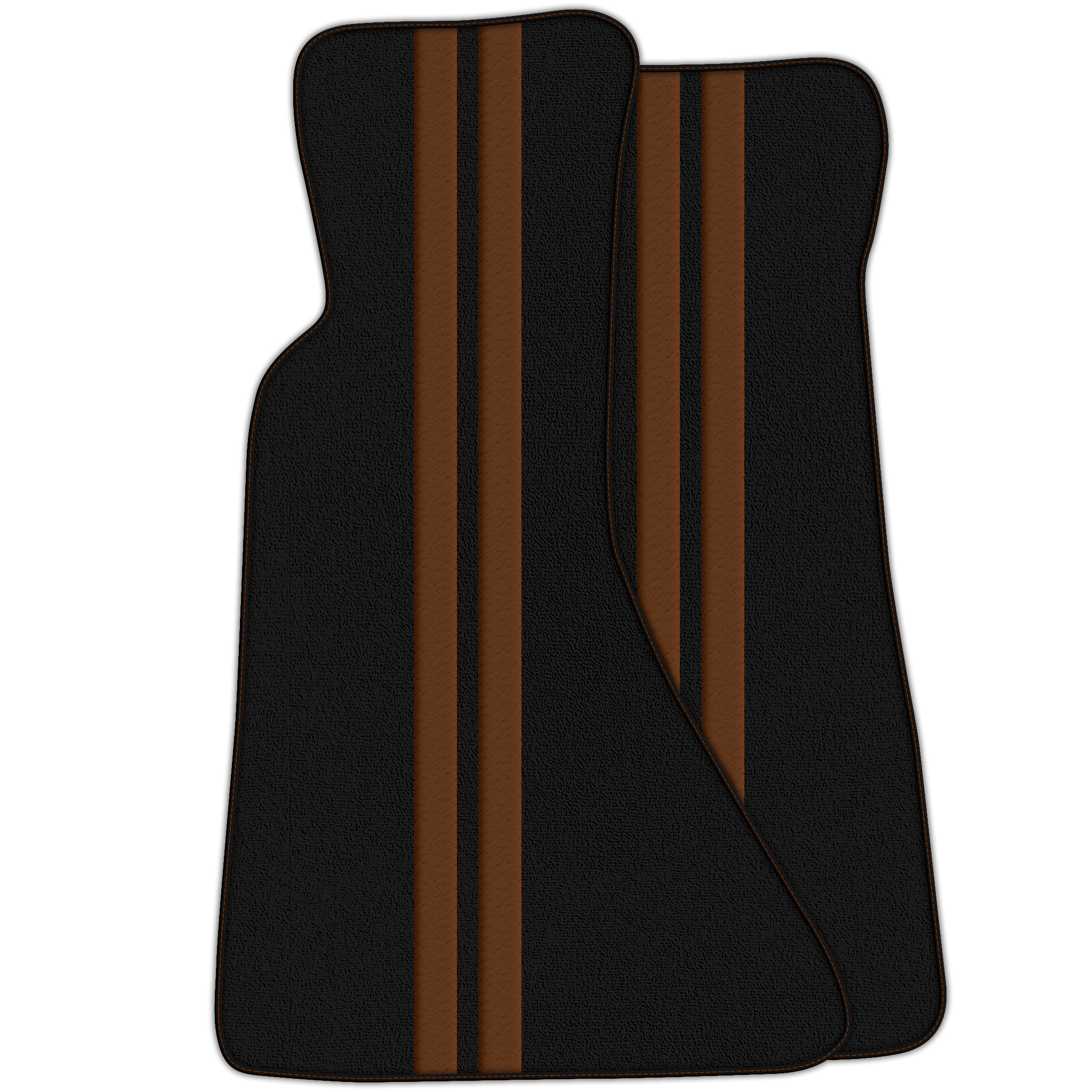 Black Floor Mats with Leather Line for Chevrolet Corvette C4 (1984-1996) - Various Colors