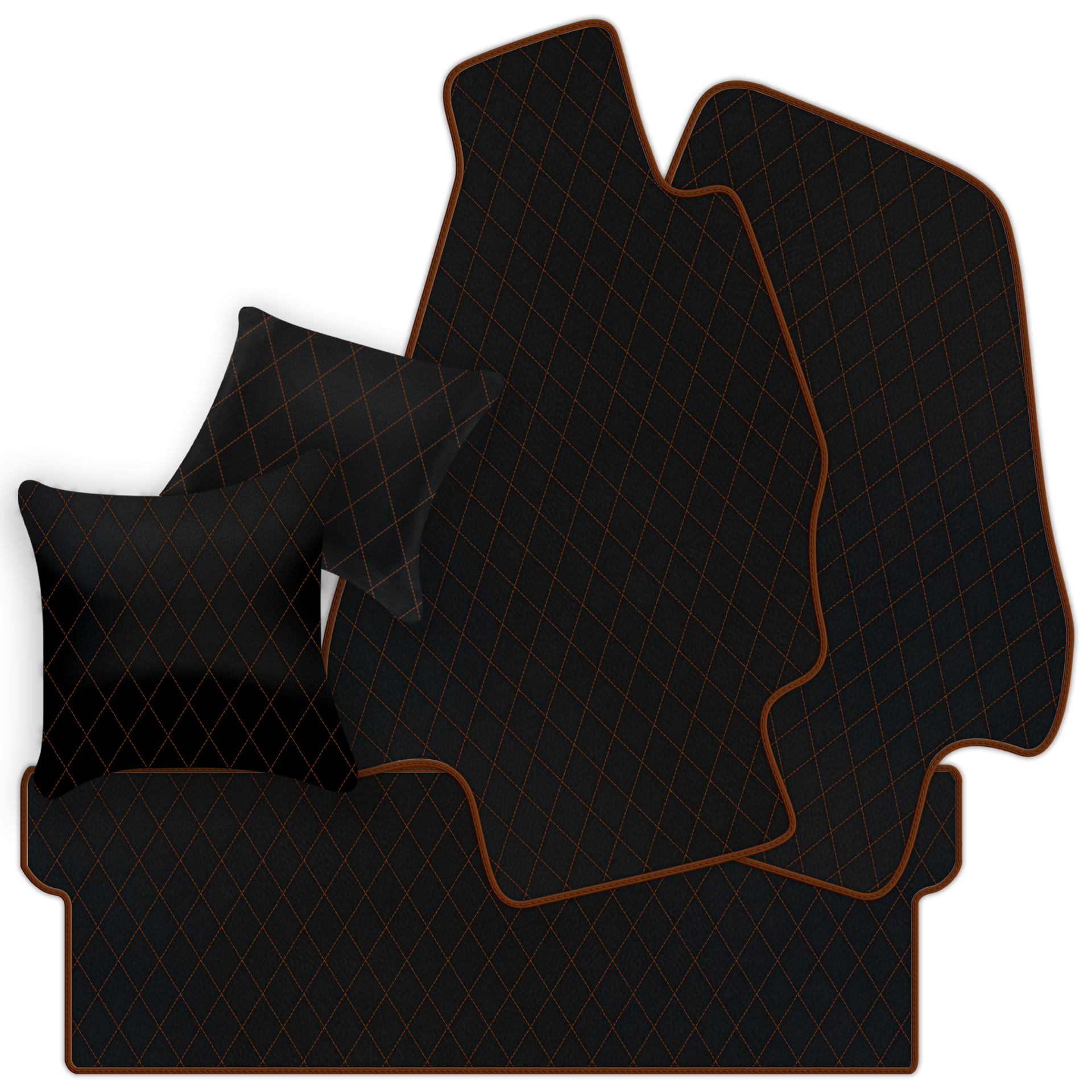 Tapis de voiture en cuir personnalisable avec motif en diamant unique pour Ferrari Dino GT4 (1973-1979) - AutoWin