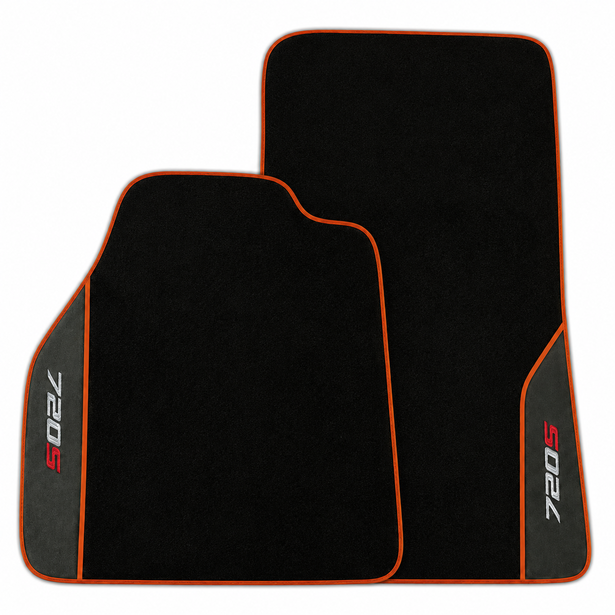 Black Floor Mats for McLaren 720S | Red Trim