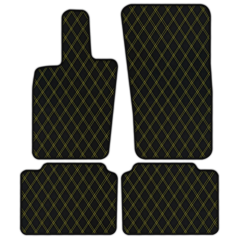 Tapis de voiture en cuir personnalisables avec motif en double losange pour Porsche Panamera (2017-2023)