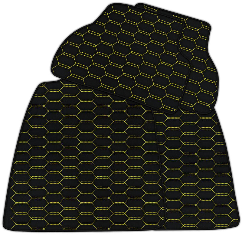 Tapis de voiture en cuir personnalisables avec motif hexagonal entrelacé pour Audi A3 - Hayon 5 portes (2000-2003)