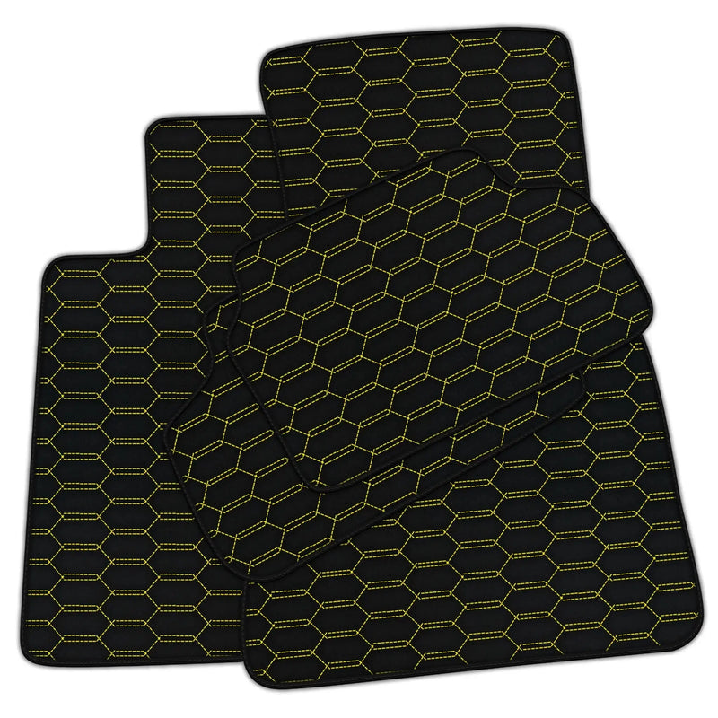 Tapis de voiture en cuir personnalisables avec motif hexagonal entrelacé pour BMW M3 E93 Cabriolet (2007-2013)