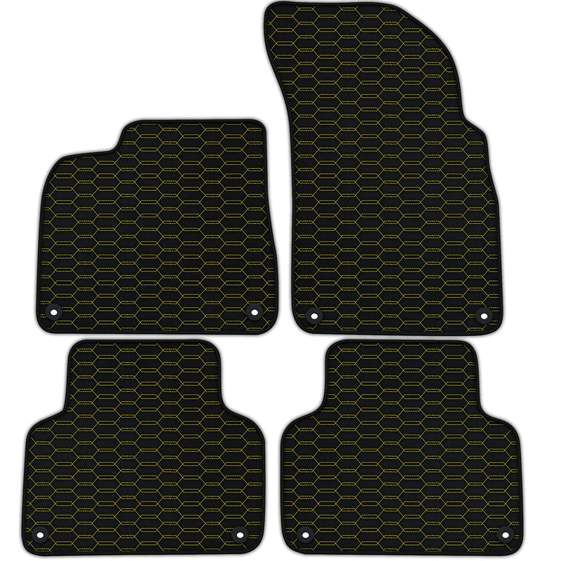 Alfombrillas de cuero personalizables con patrón hexagonal entrelazado para Bentley Bentayga (2015-2023)
