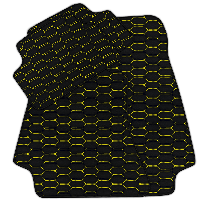 Alfombrillas de coche de cuero personalizables con patrón hexagonal entrelazado para Mercedes Benz E-Class A207 Convertible (2010-2013)