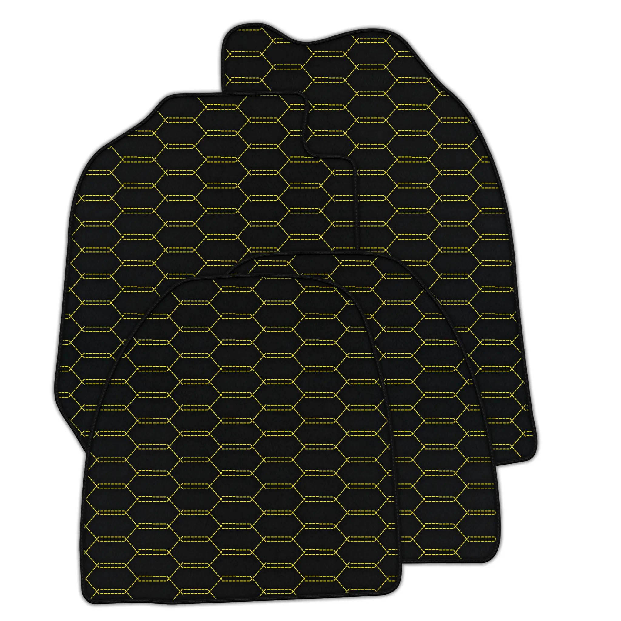 Customizable Leather Floor Mats with Interlaced Hex Pattern for Porsche 911 - 964 (1989-1994)