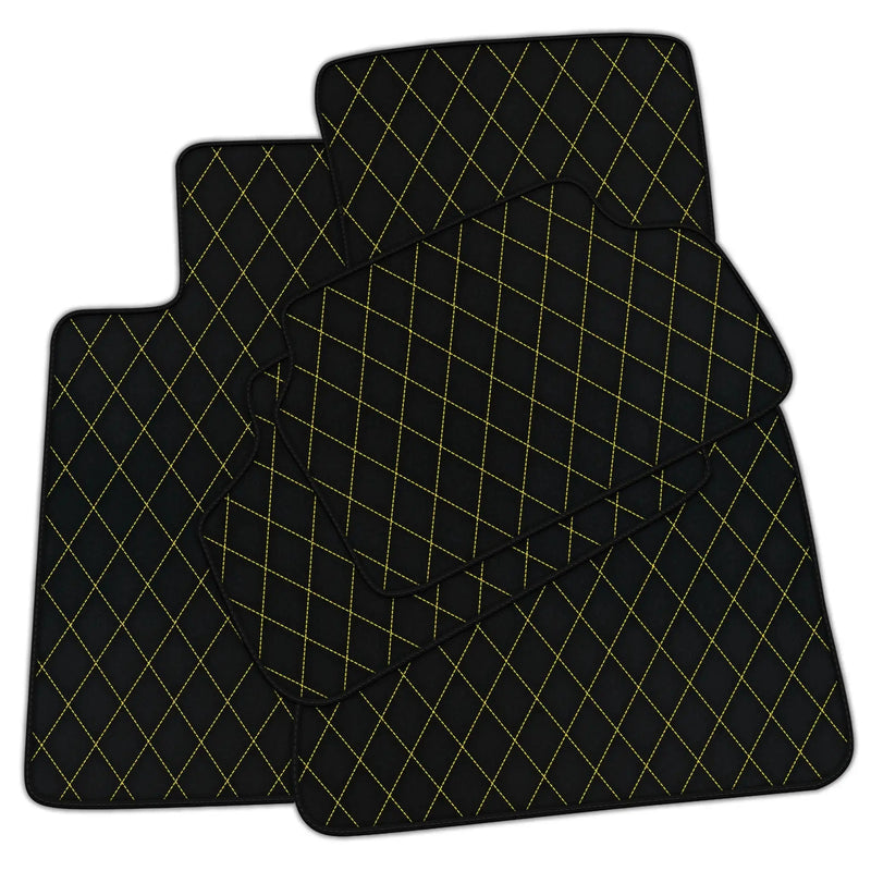 Customizable Leather Floor Mats with Single Diamond Pattern for BMW M2 F87 (2016–2021)