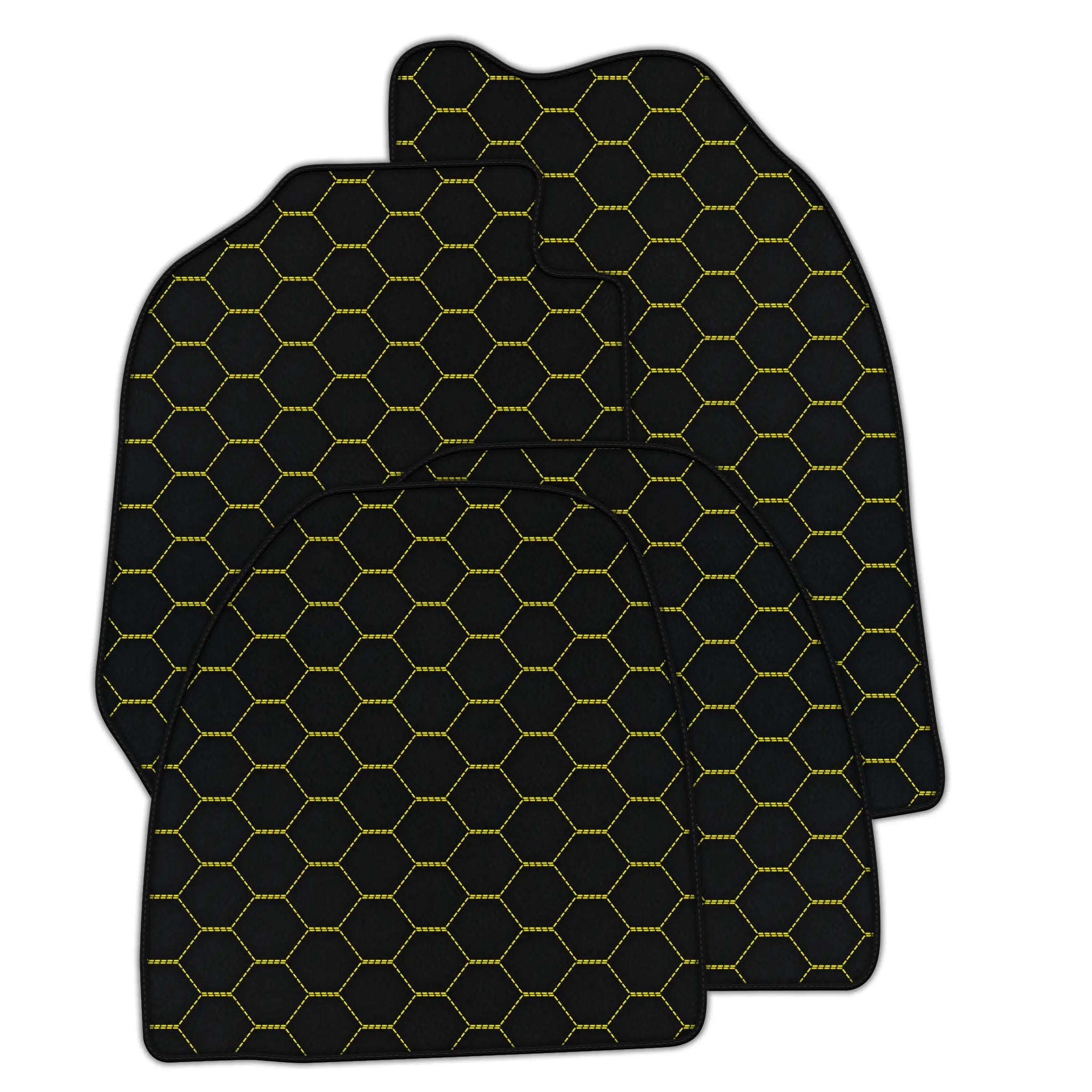 Customizable Leather Floor Mats with Symmetrical Hex Pattern for Porsche 911 - 964 (1989-1994)