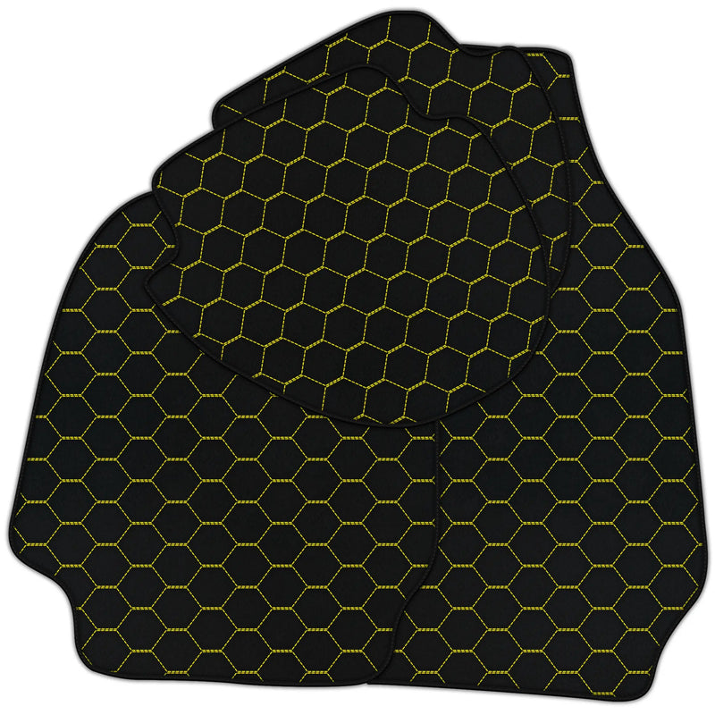 Tapis de voiture en cuir sur mesure avec motif hexagonal