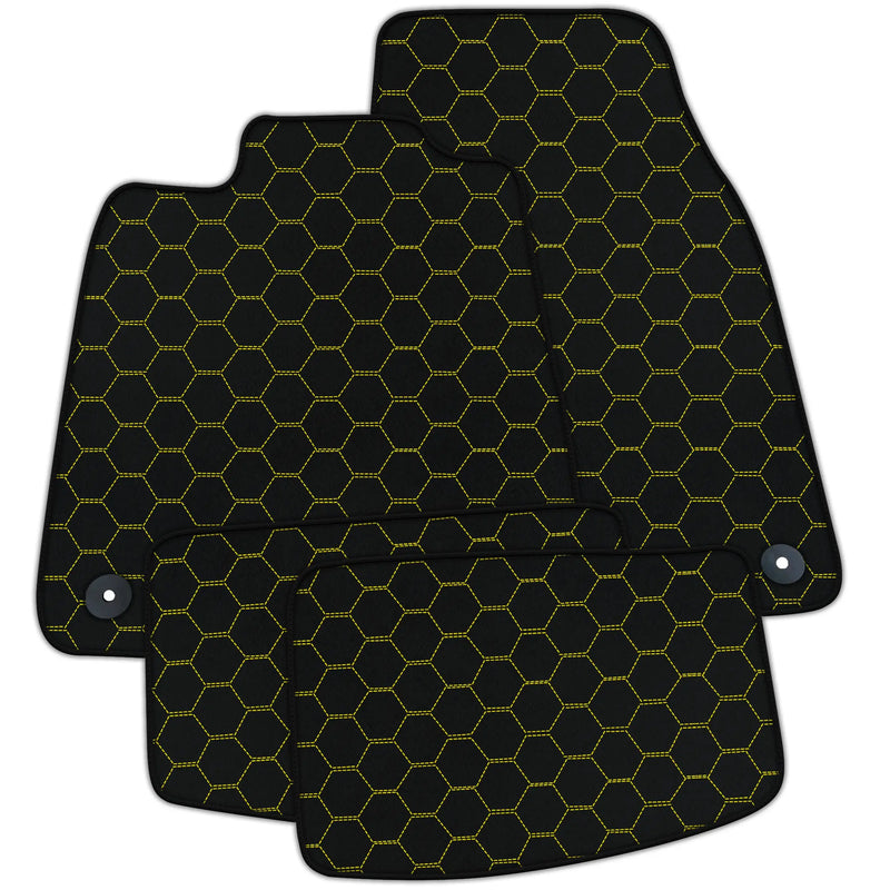 Tapis de voiture en cuir sur mesure avec motif hexagonal