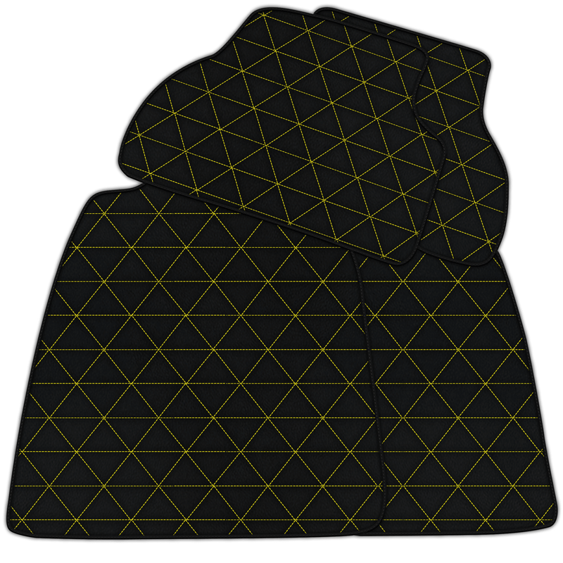 Tapis de voiture en cuir personnalisables avec motif hexagonal triangulaire pour Audi A4 - B9 Avant (2018-2019)