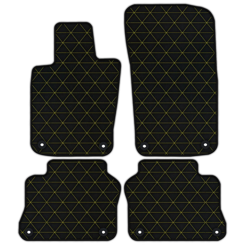 Tapis de voiture en cuir personnalisables avec motif triangle pour Porsche Panamera (2009-2016)