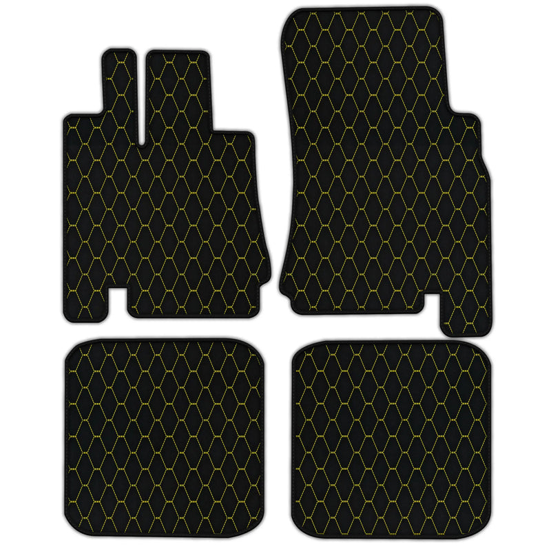 Tapis de voiture en cuir personnalisables avec motif hexagonal vertical pour Bentley Green Label (1998-2009)