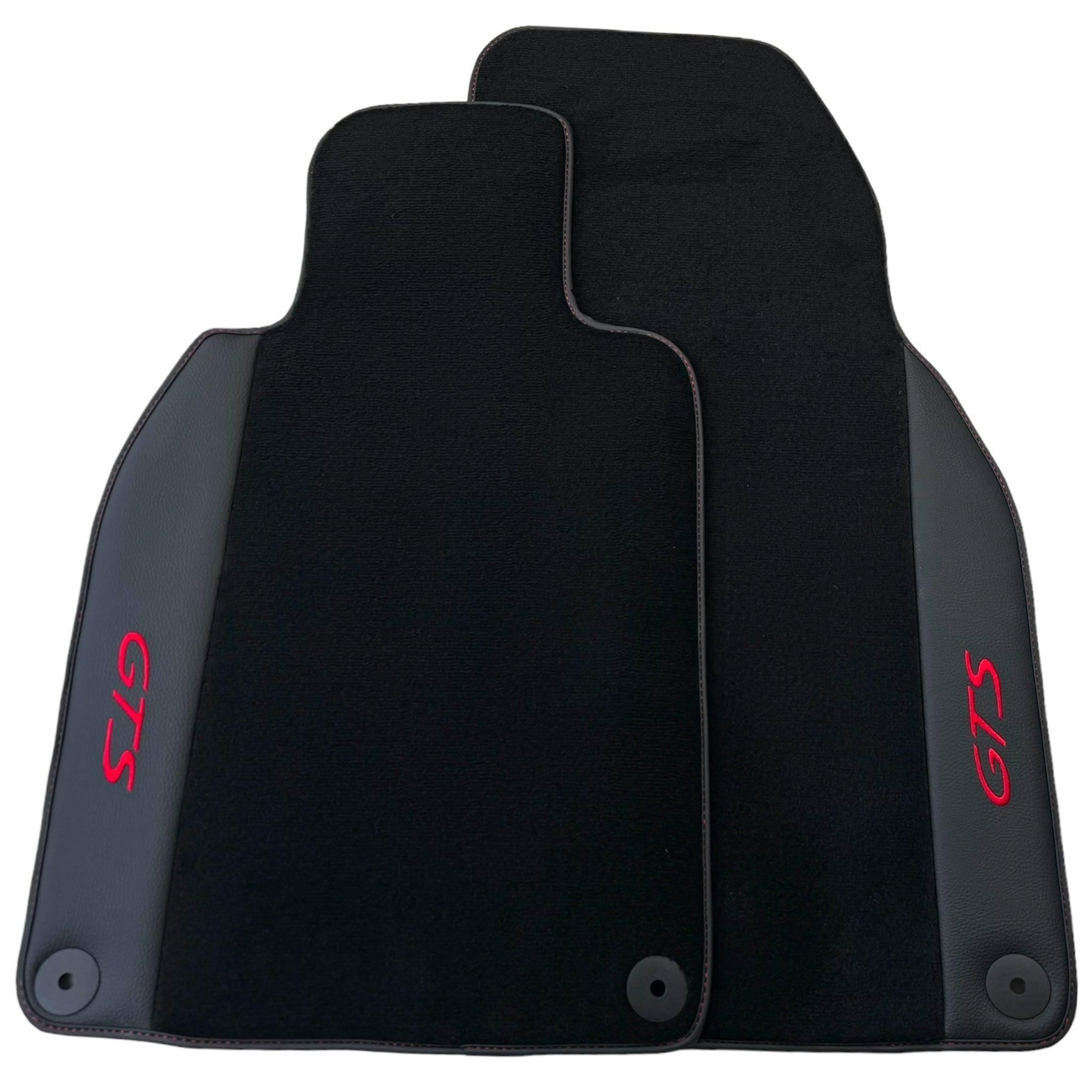 Black Floor Mats for Porsche 911 - 992 GTS (2019-2024) with Leather - AutoWin