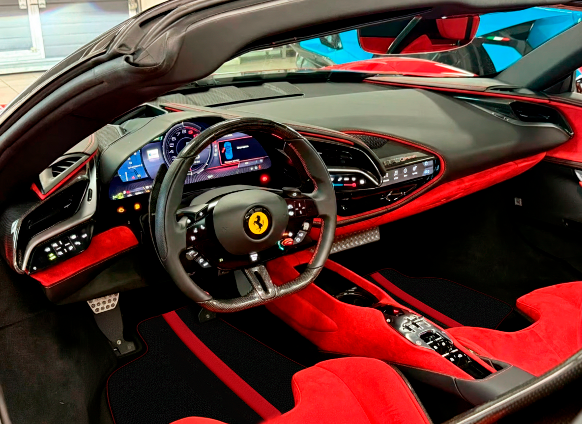 Dark Blue Floor Mats For Ferrari Portofino (2018-2023) Italian Edition - AutoWin