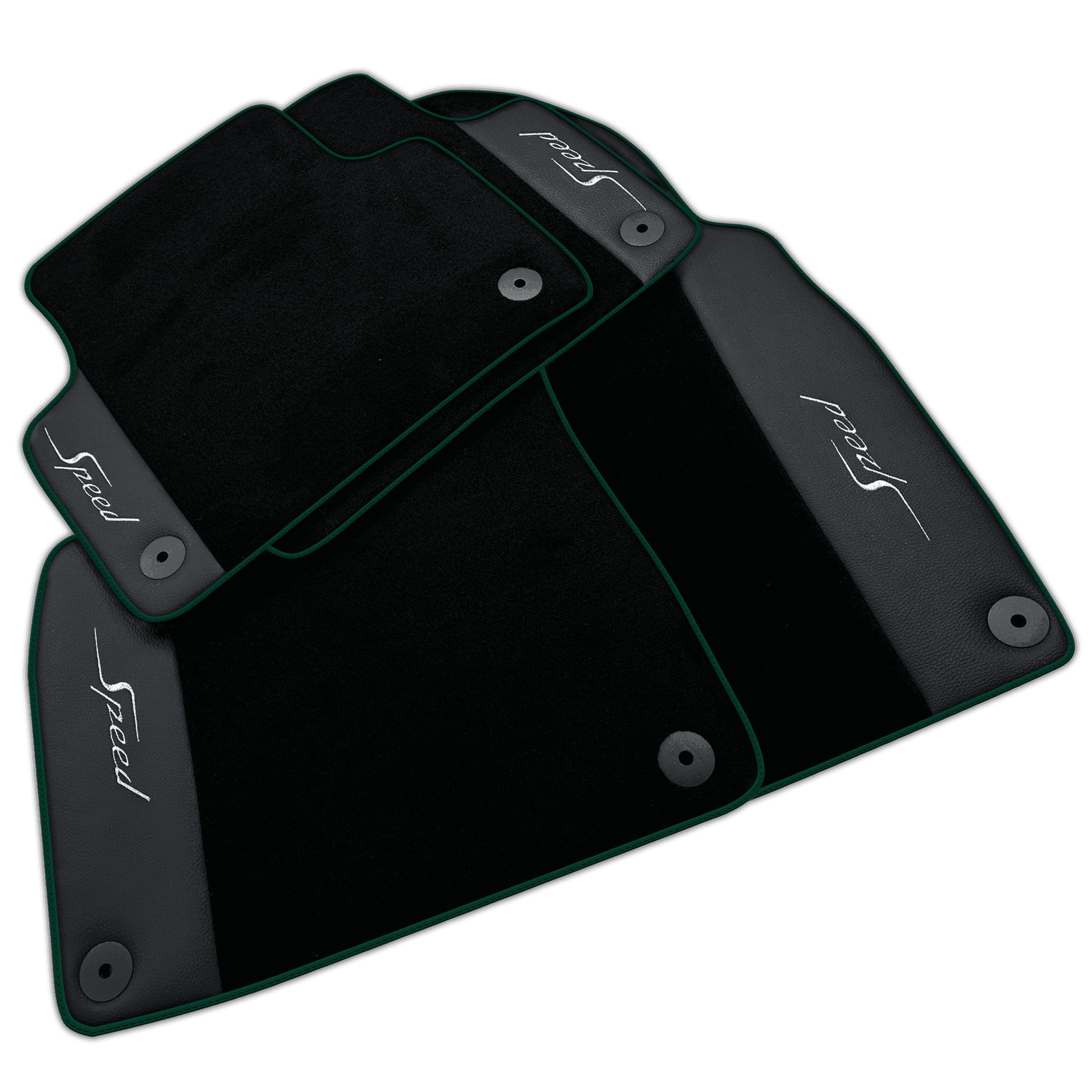 Black Floor Mats for Bentley Flying Spur (2005-2013) with Leather | Various Trim Colors