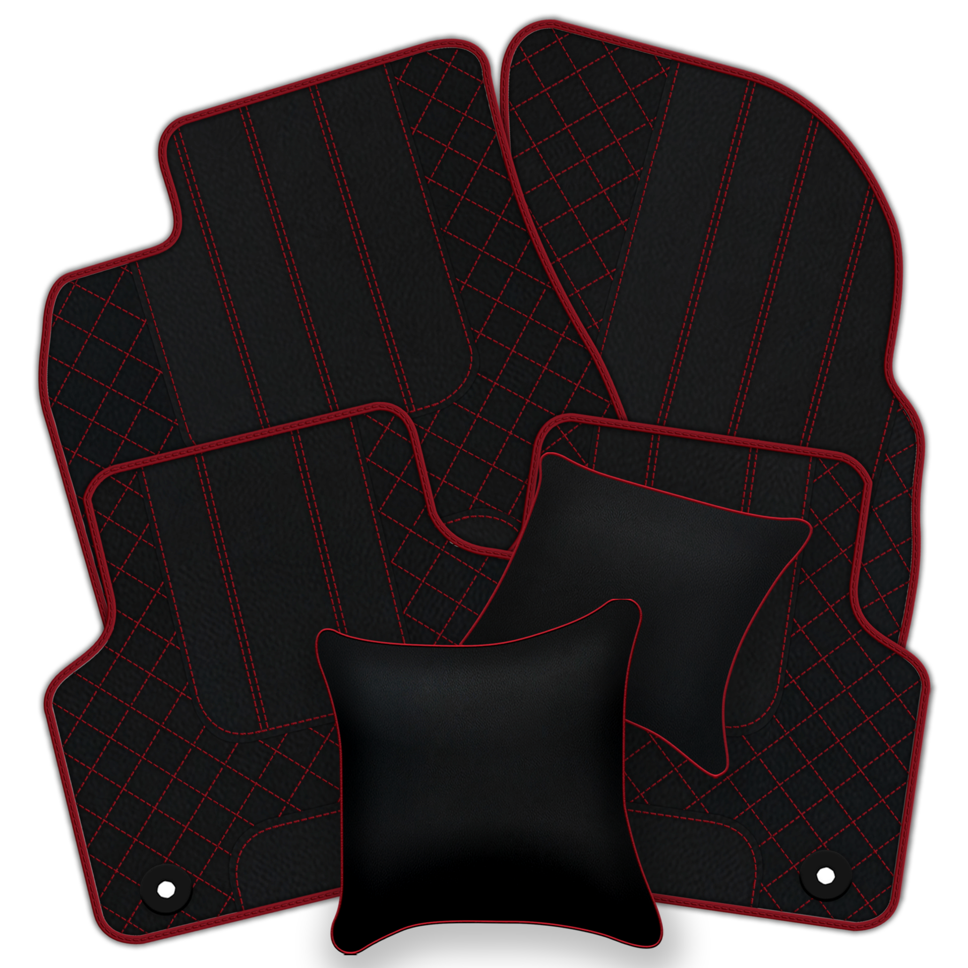 Premium Black Leather Floor Mats for Rolls Royce Shadow (1965-1977)