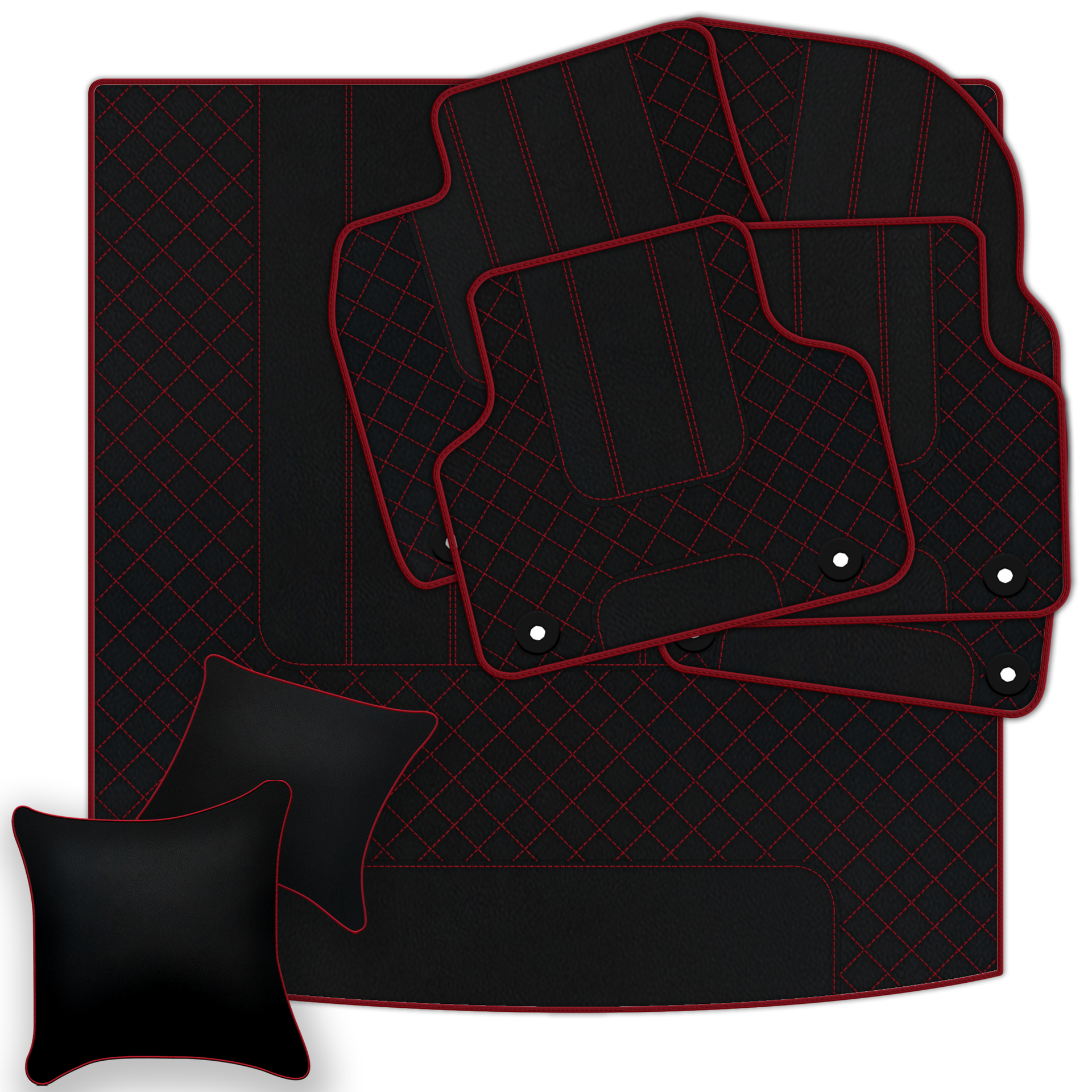 Premium Black Leather Floor Mats for Rolls Royce Shadow (1965-1977)