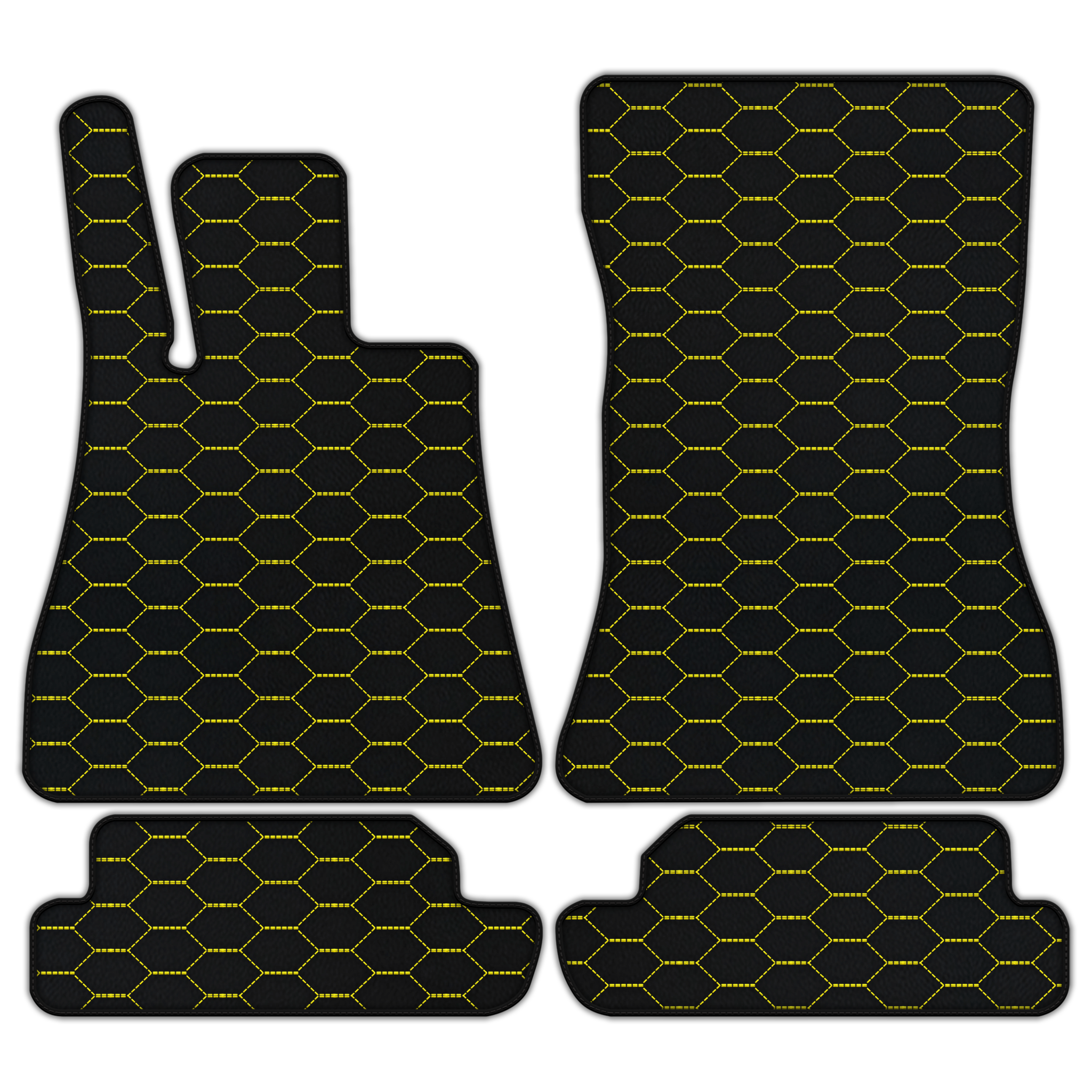 Customizable Leather Floor Mats with Divario Pattern for Mercedes Benz AMG GT