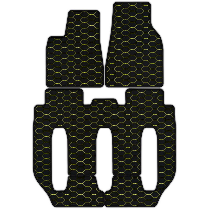 Customizable Leather Floor Mats with Divario Pattern for Tesla Model X - 7 Seats (2016-2017)