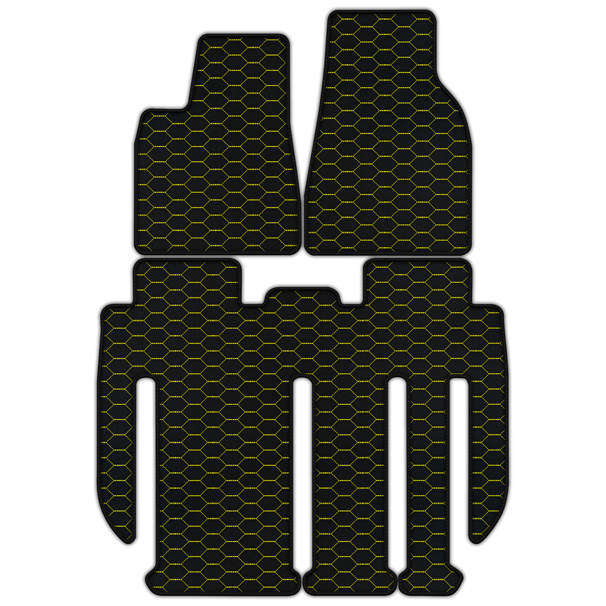 Customizable Leather Floor Mats with Divario Pattern for Tesla Model X - 7 Seats (2017-2025)