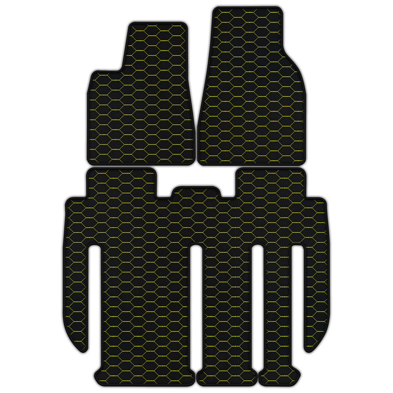 Customizable Leather Floor Mats with Divario Pattern for Tesla Model X - 7 Seats (2017-2025)