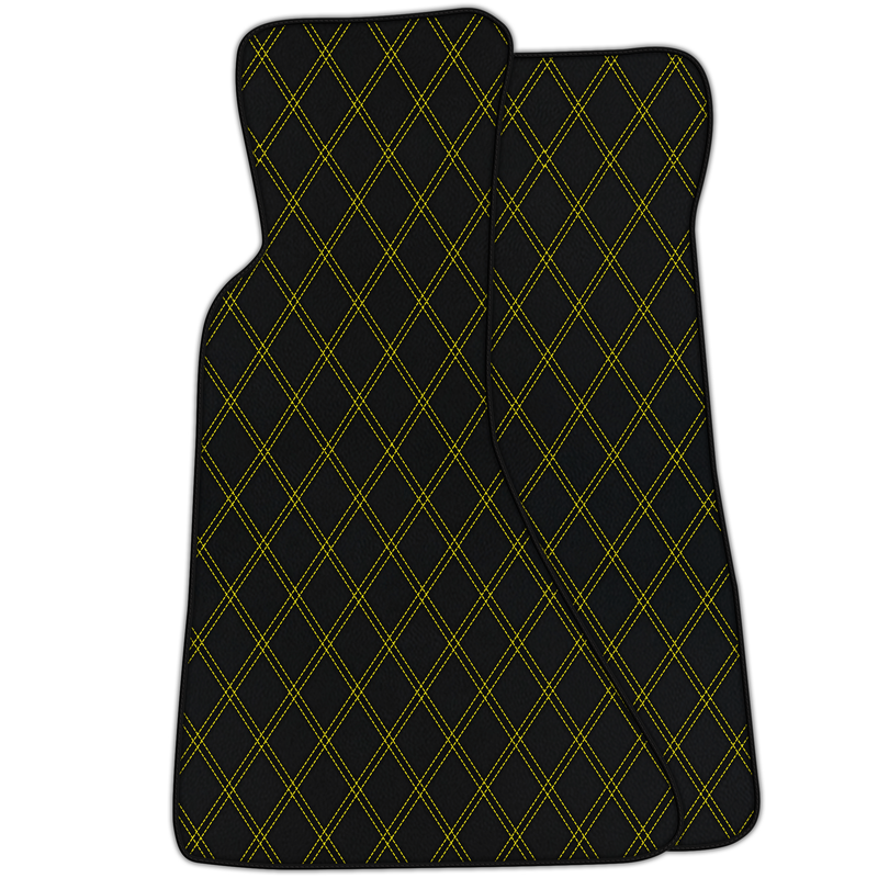 Tapis de voiture en cuir personnalisables avec motif double losange pour Chevrolet Corvette C4 (1984-1996)