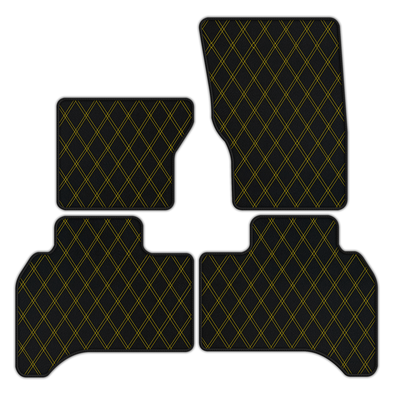 Customizable Leather Floor Mats with Double Diamond Pattern for Range Rover (2012-2022) 4-5 Seater