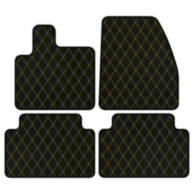 Customizable Leather Floor Mats with Double Diamond Pattern for Range Rover Evoque (2019-2024) 5-Doors