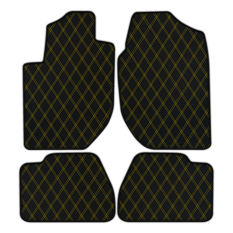 Customizable Leather Floor Mats with Double Diamond Pattern for Land Rover Freelander (2003-2007)