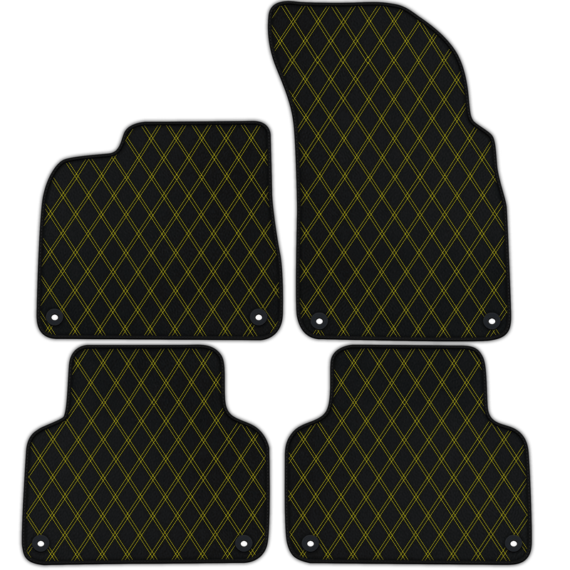Tapis de voiture en cuir personnalisables avec motif double losange pour Audi RS Q8 (2019-2024)