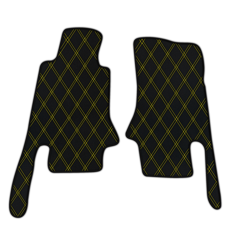 Tapis de voiture en cuir personnalisables avec motif double losange pour Chevrolet Corvette C5 (1997-2004)