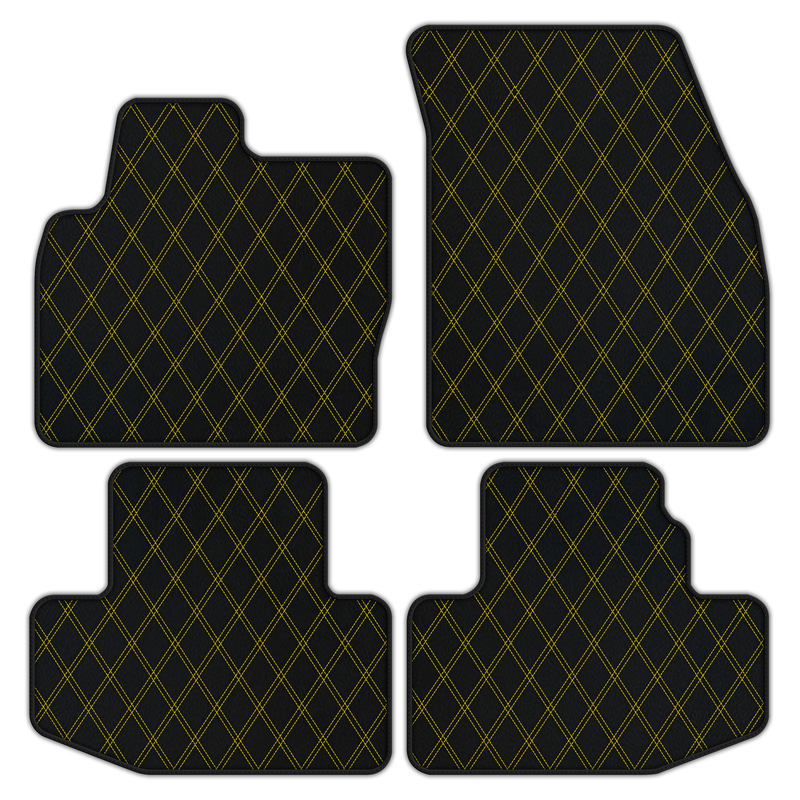 Customizable Leather Floor Mats with Double Diamond Pattern for Range Rover Evoque (2016-2024) Convertible