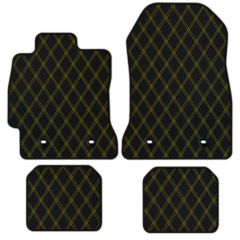 Customizable Leather Floor Mats with Double Diamond Pattern for Toyota GT86 (2012-2021)