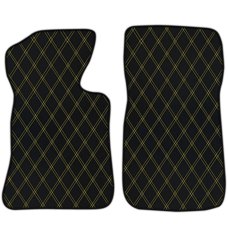 Tapis de voiture en cuir personnalisables avec motif double losange pour Chevrolet Corvette C2 (1963-1967)