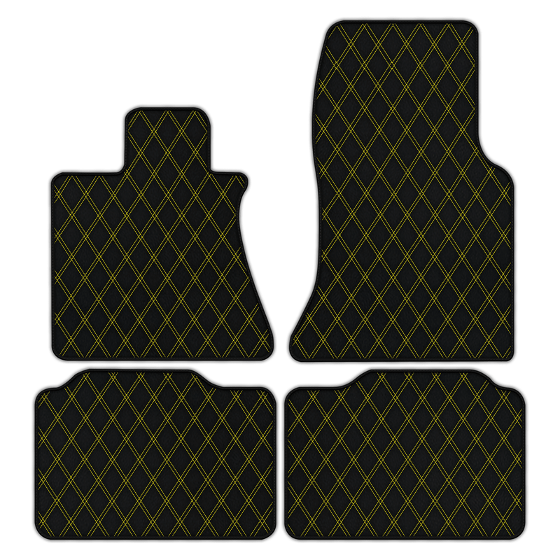 Customizable Leather Floor Mats with Double Diamond Pattern for Rolls Royce Phantom VIII (2017-2024)