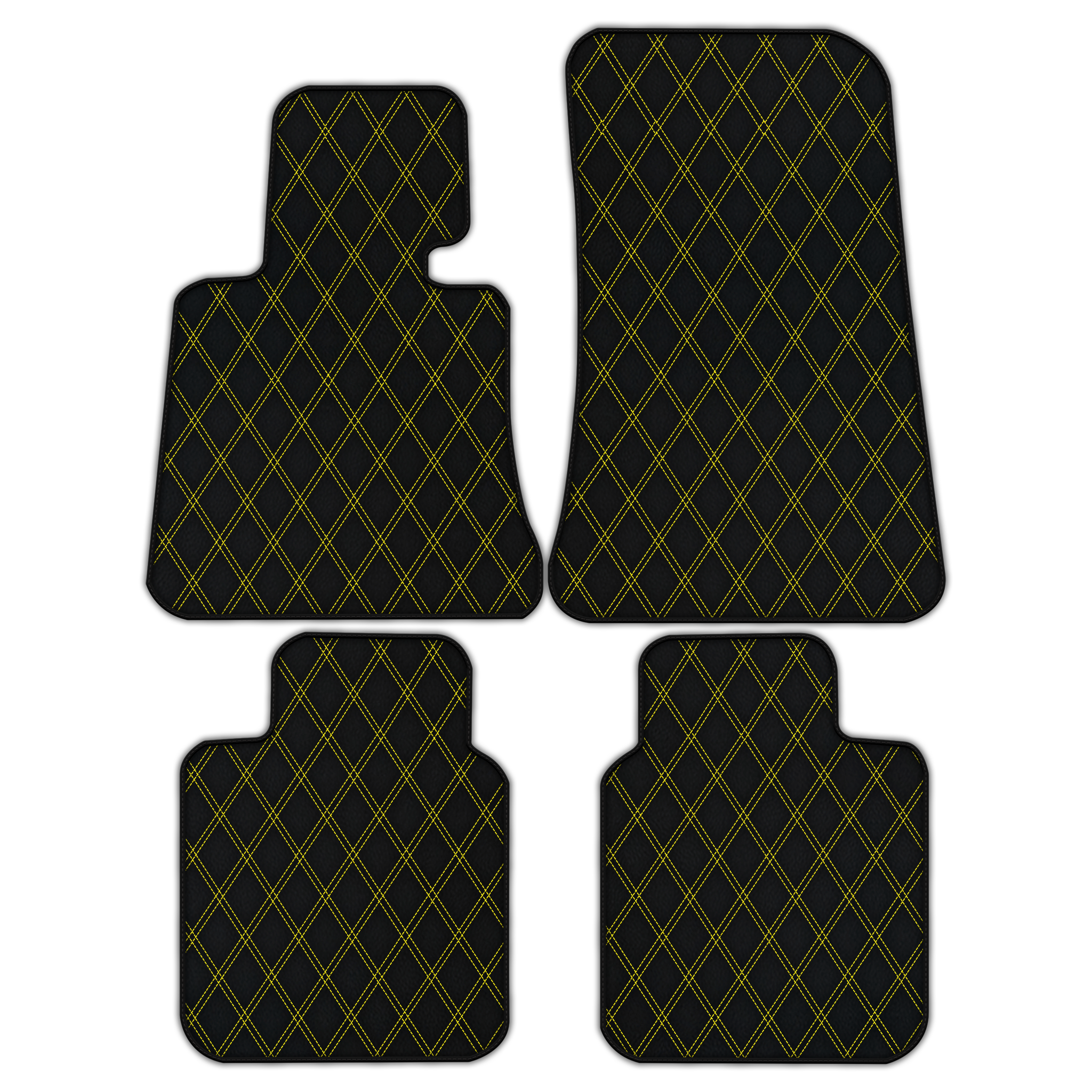 Customizable Leather Floor Mats with Double Diamond Pattern for Rolls Royce Phantom Drophead Coupe (2007-2016)