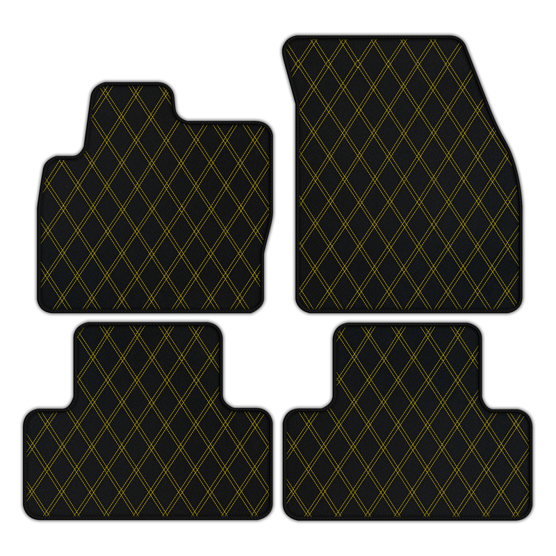 Customizable Leather Floor Mats with Double Diamond Pattern for Range Rover Evoque (2015-2019) 5-Doors