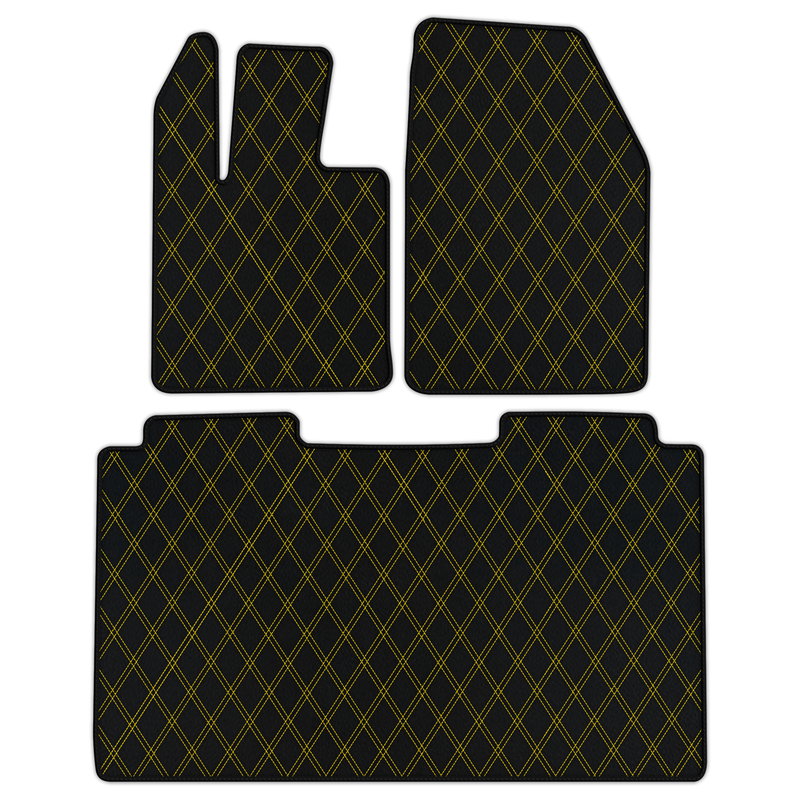 Customizable Leather Floor Mats with Double Diamond Pattern for Tesla CyberTruck