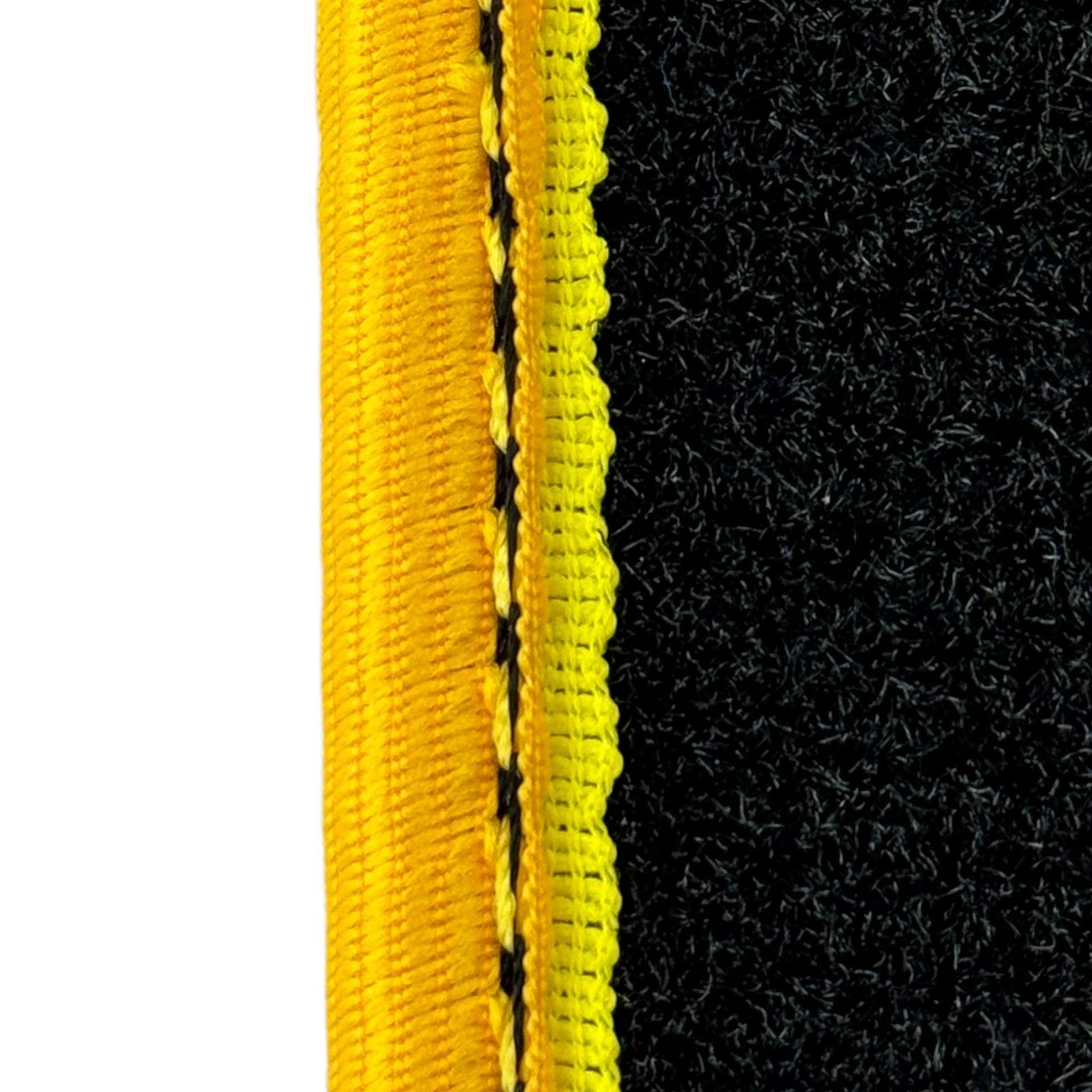Premium Black Floor Mats for Ferrari 296 GTS (2022-2024) with Yellow Trim