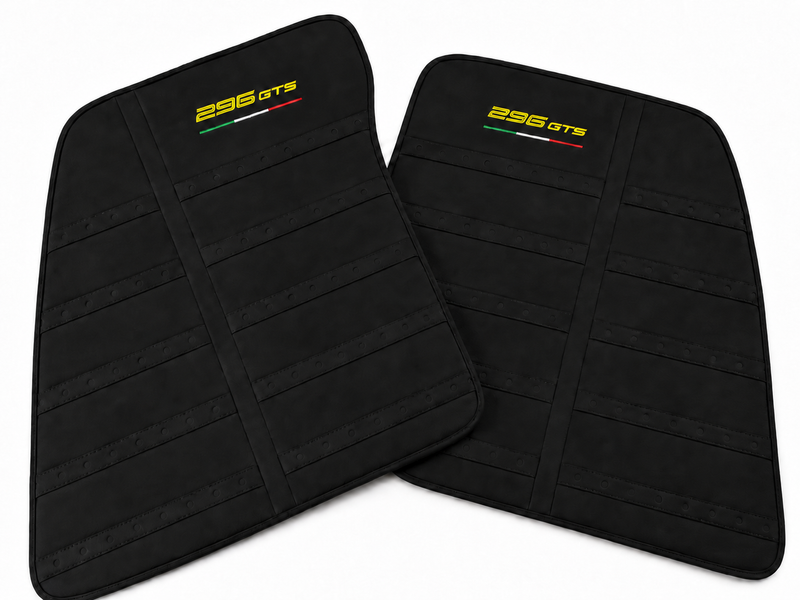 Alcantara Floor Mats with Daytona Design for Ferrari 296 GTS (2022-2025) - Yellow Logo