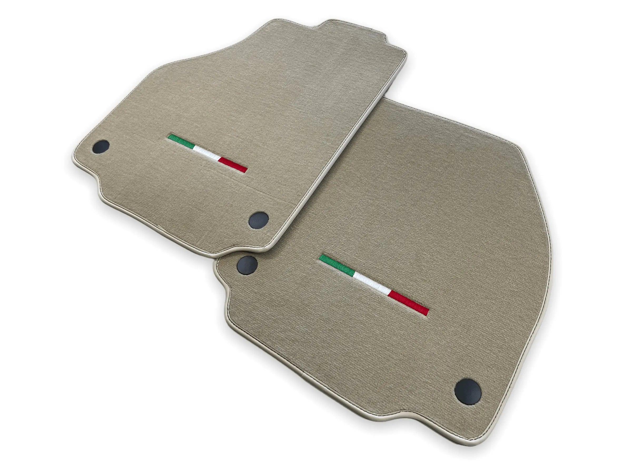 Floor Mats For Ferrari 488 Pista Spider (2019-2021) Beige Autowin Brand Italian Edition - AutoWin