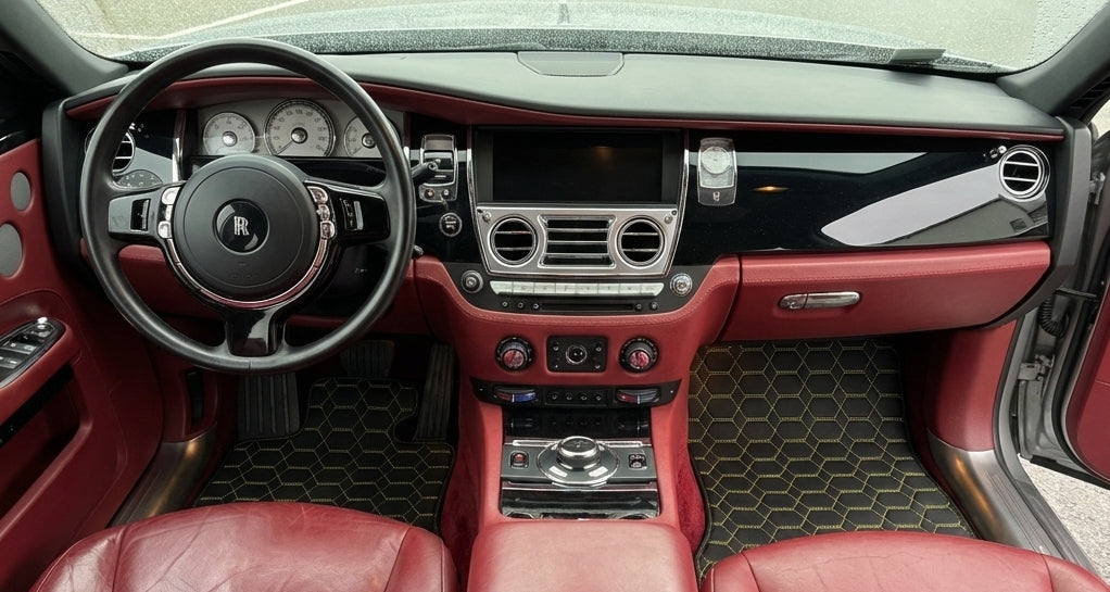 Customizable Leather Floor Mats with Square Pattern for Rolls Royce Ghost Series II (2021–2024) - AutoWin