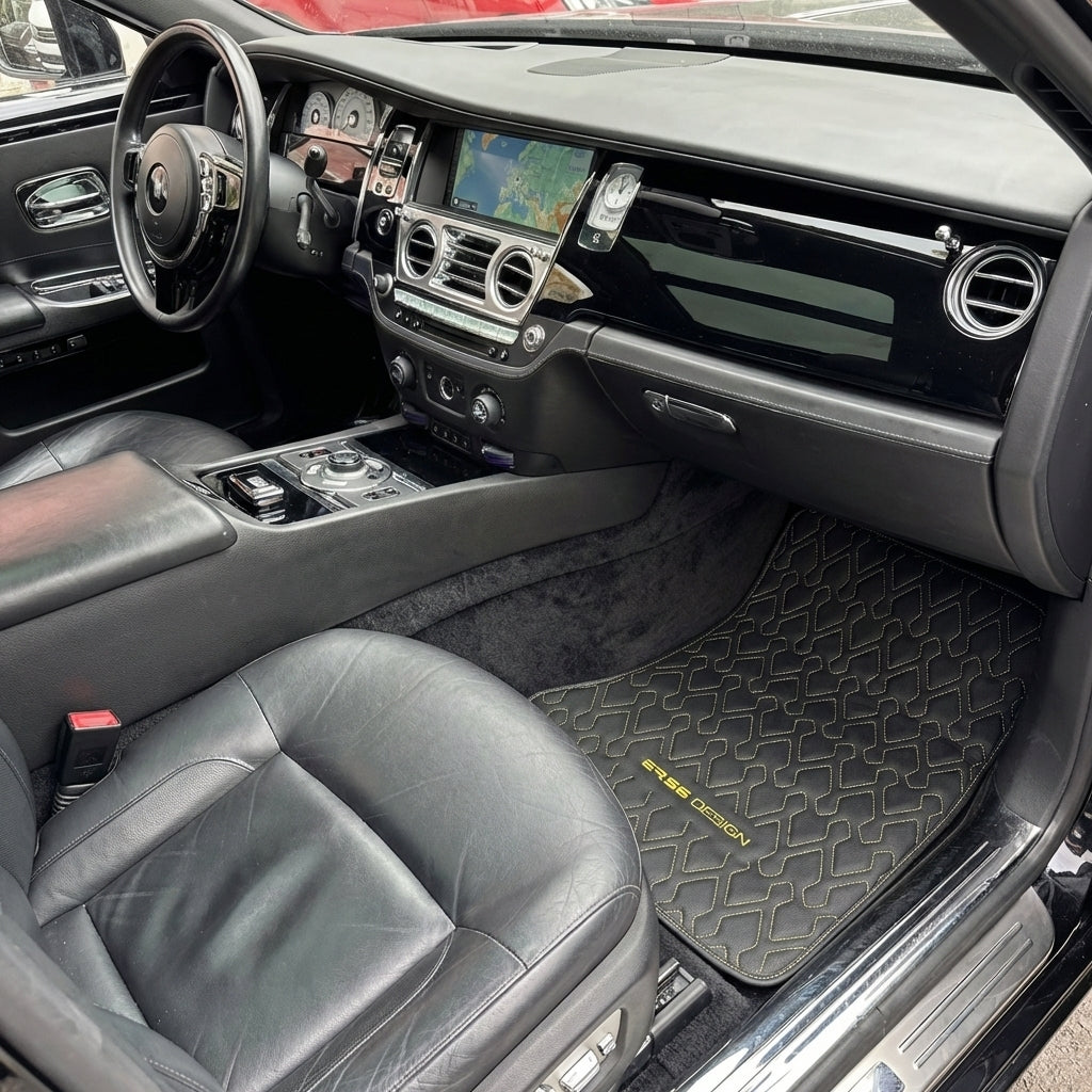 Tapis de voiture en cuir vert pour Rolls-Royce Ghost Série II (2021-2024) - ER56 Design