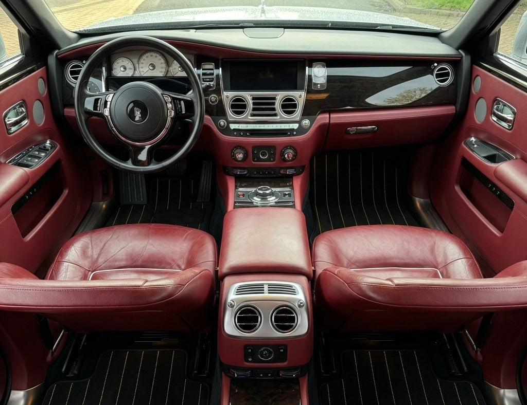 Customizable Leather Floor Mats with Square Pattern for Rolls Royce Ghost Series II (2021–2024) - AutoWin