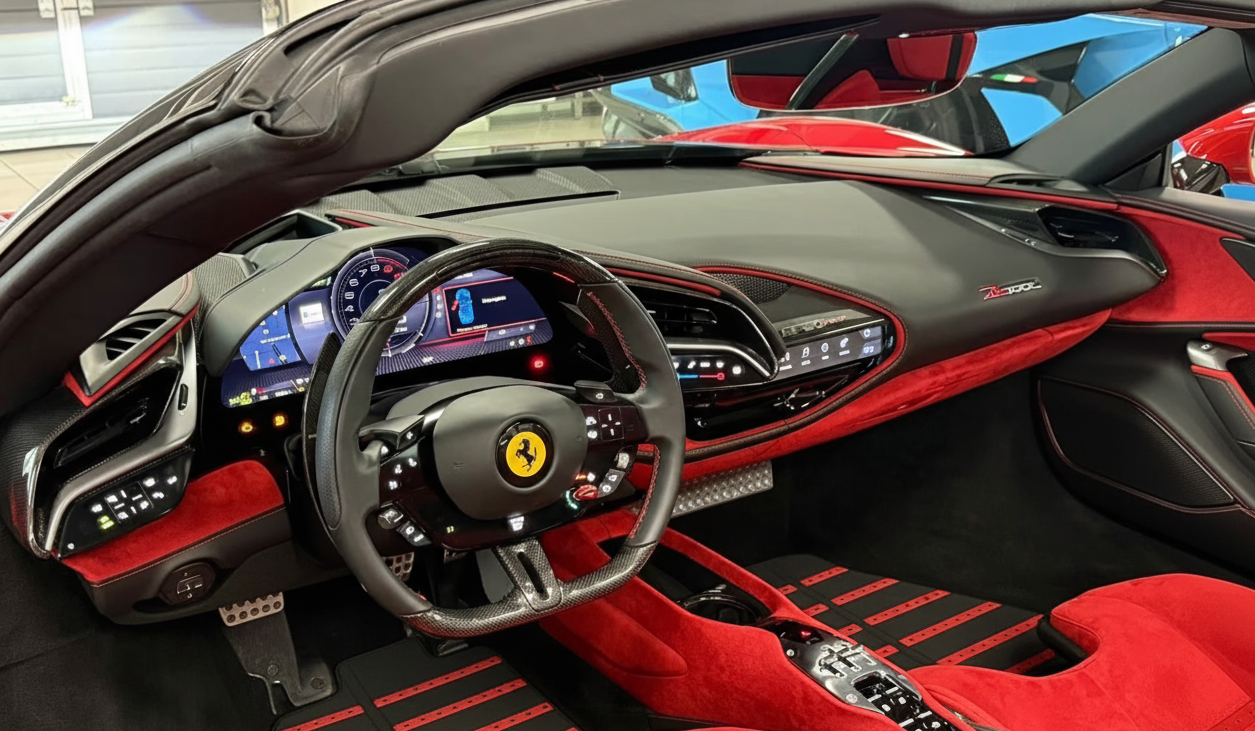 Fußmatten für Ferrari SF90 Stradale (2019-2024) aus Carbonfaser-Leder - AutoWin