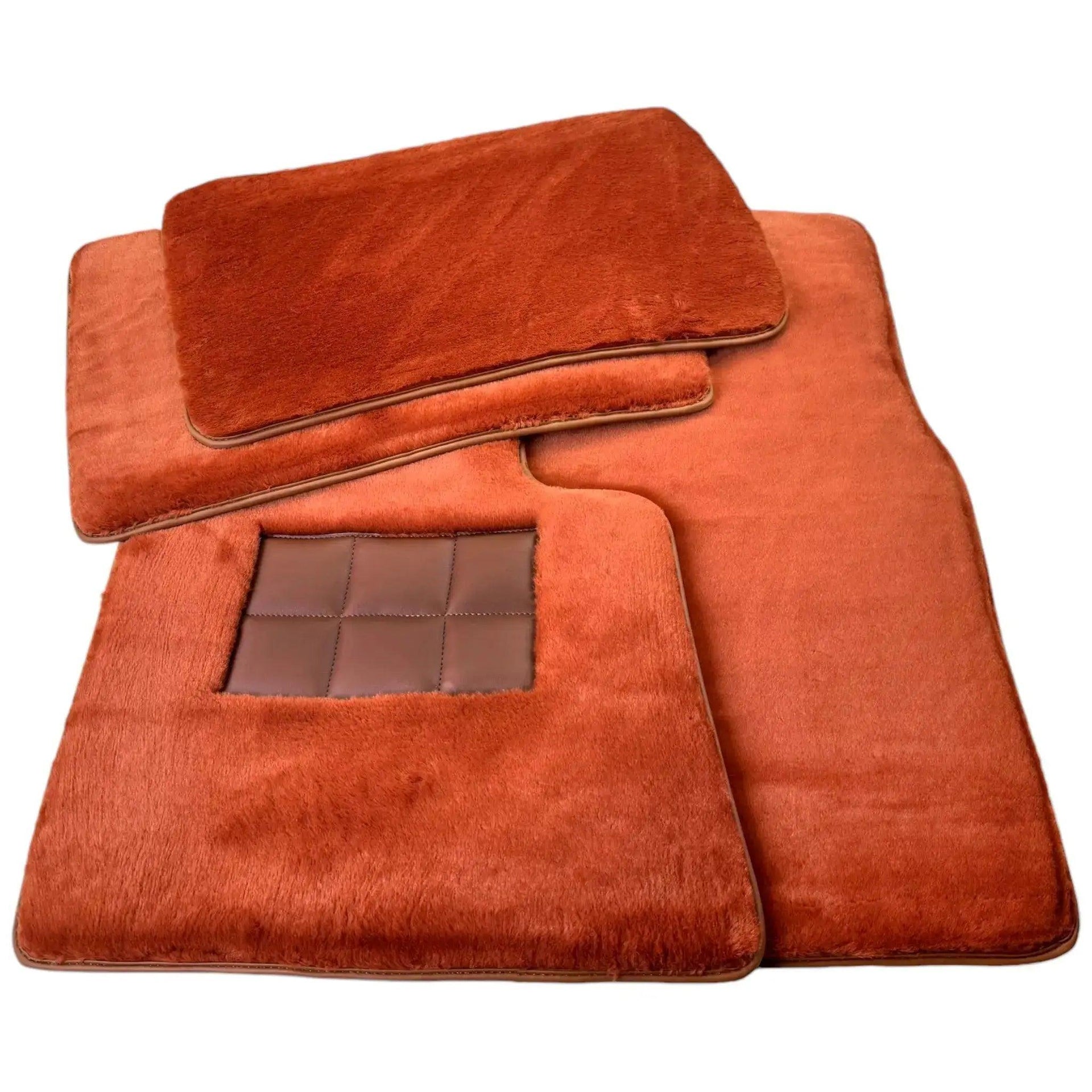 Ginger Color Sheepskin Floor Mats for Rolls-Royce Shadow (1965-1977) - AutoWin