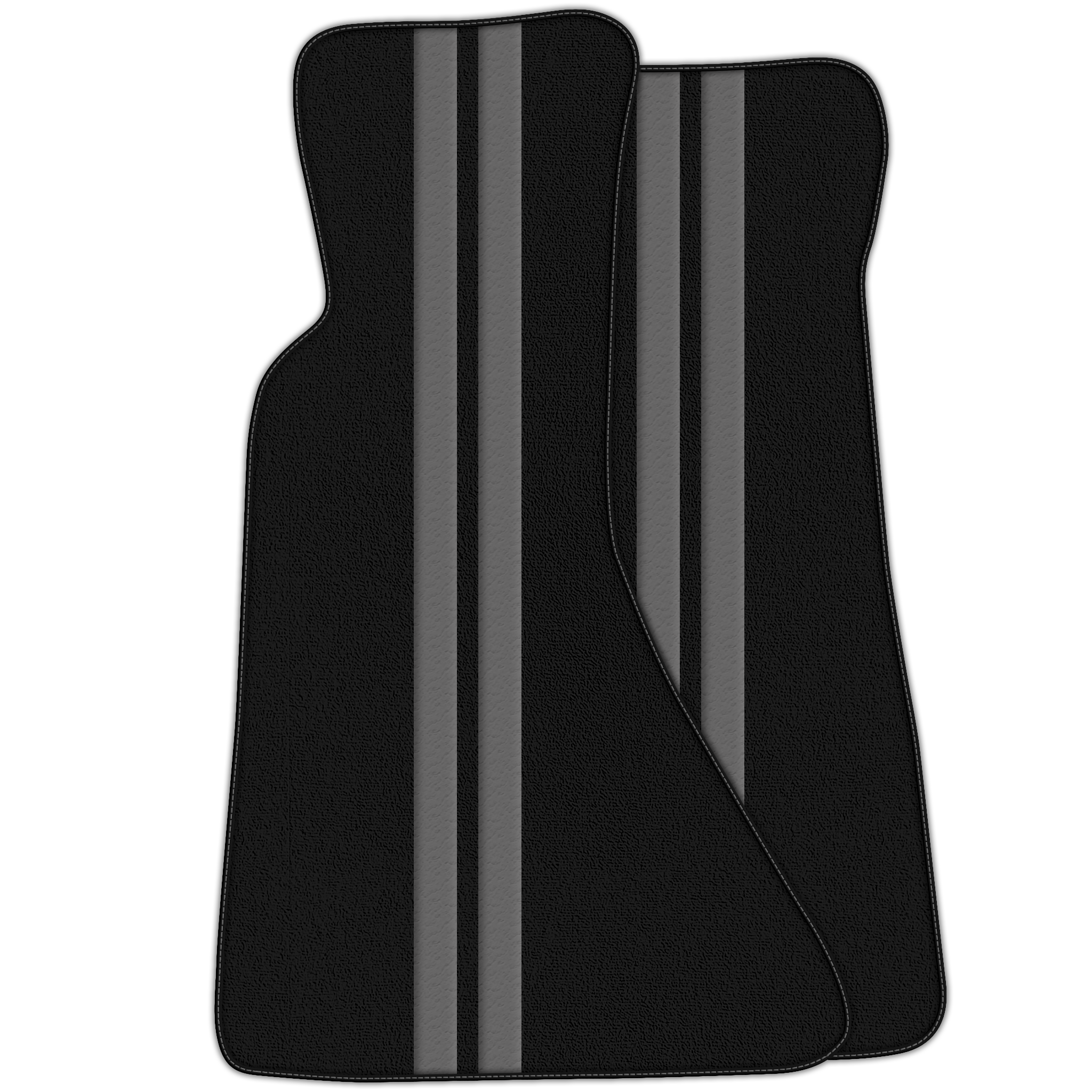 Black Floor Mats with Leather Line for Chevrolet Corvette C4 (1984-1996) - Various Colors