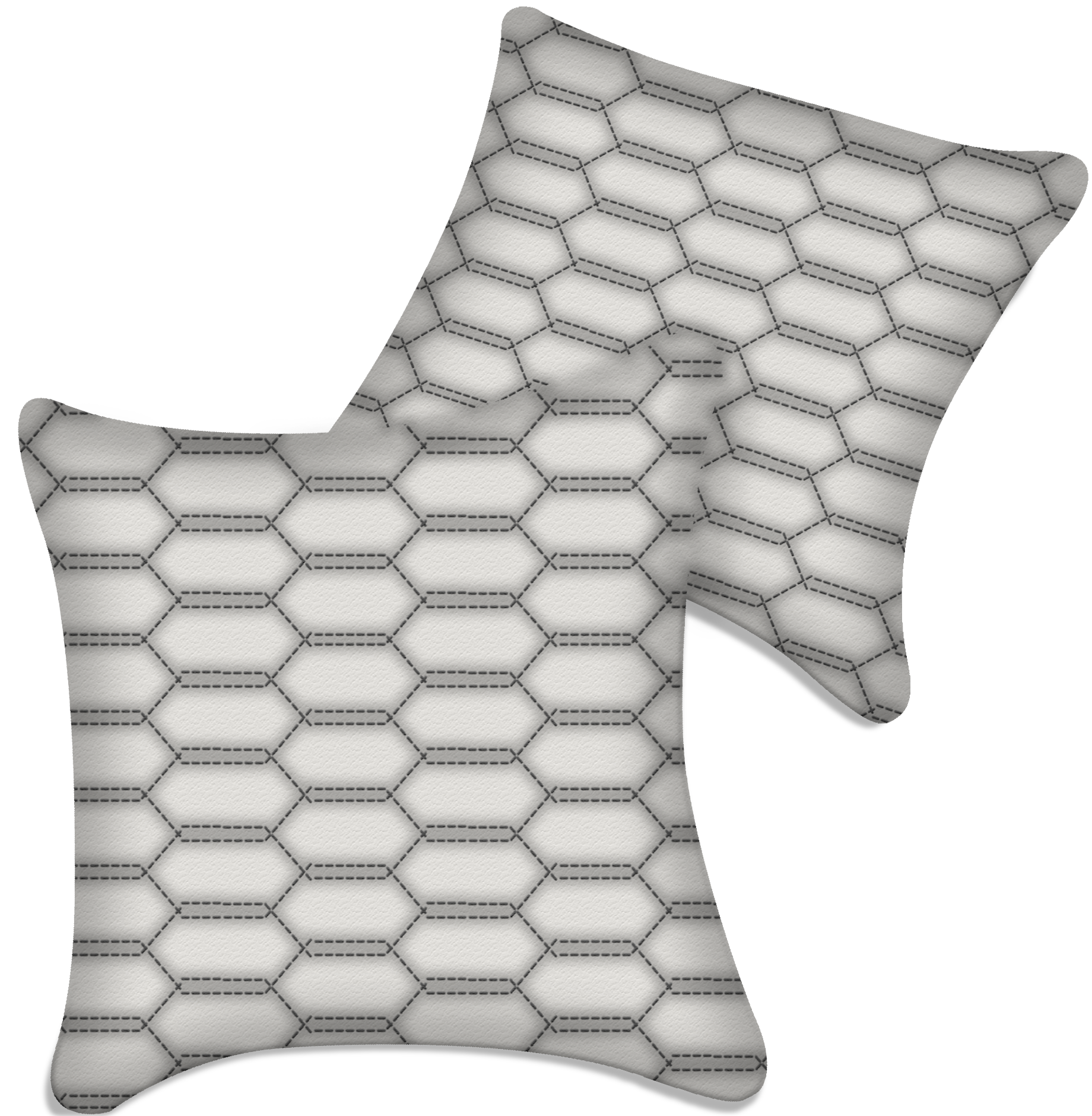 Customizable White Leather Pillows Set of 2 for All Vehicles