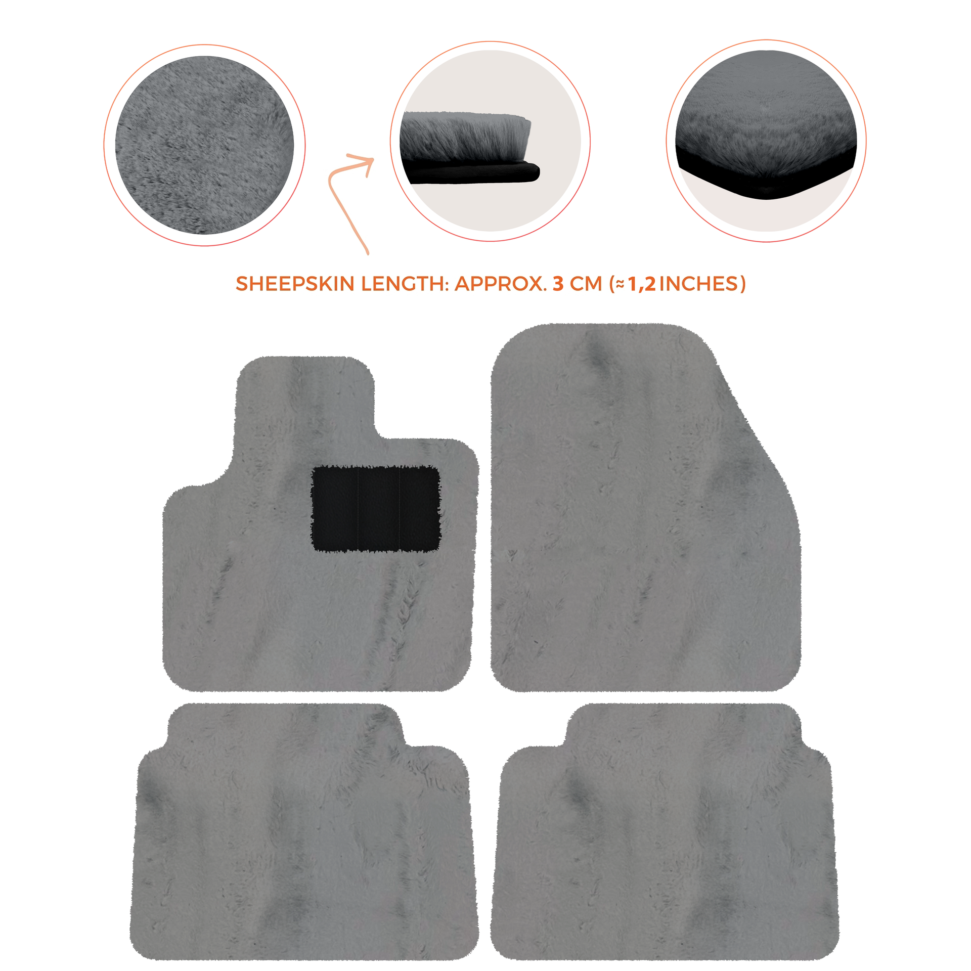 Luxury Sheepskin Floor Mats for Land Rover Discovery Sport (2015-2019)